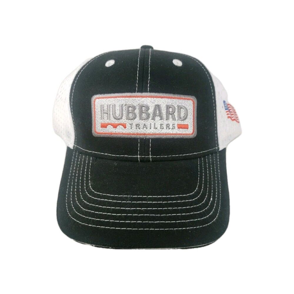 Hubbard Trailers Hat Cloth Mesh American Flag New Strapback White Black Beeqwik